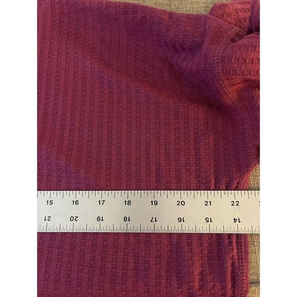 CHASER Women's Small Burgundy Berry Hooded Long Sleeve Thermal Knit Top - Picture 3 of 6